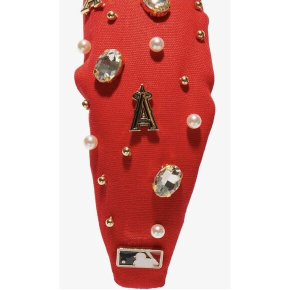 Lele Sadoughi X MLB Collab Red Los Angeles Embellished Headband NWT main image 5
